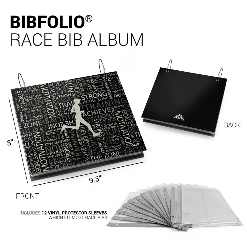Gone For a Run BibFOLIO Race Bib Album | Bib Holder Running Inspiration Male | Black - Image 3